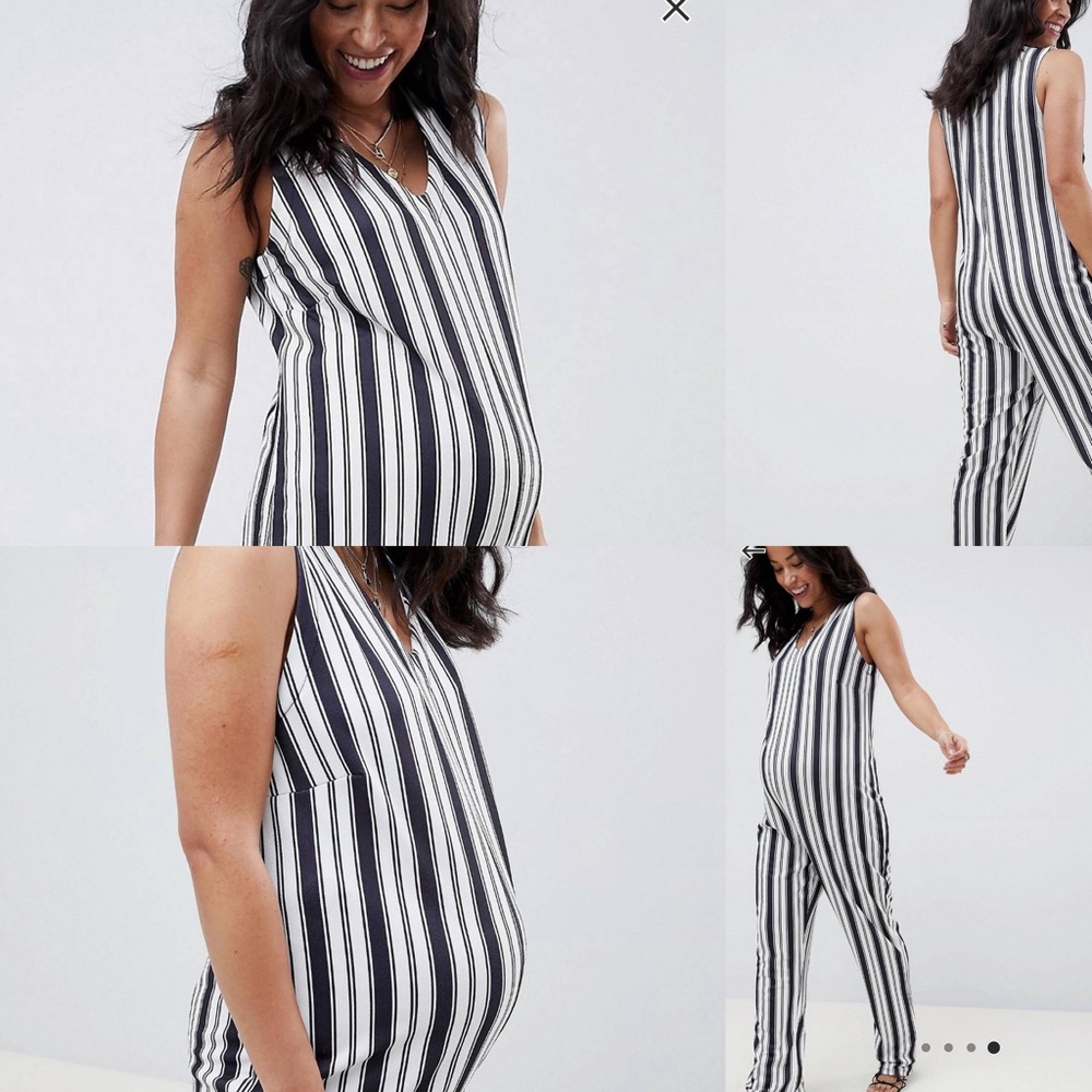 ASOS Striped Maternity Jumpsuit size 18
